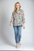 Image of APNY Apparel Love Print Button Front Cotton Blouse -  Multicolor *Take 25% Off*