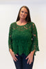 Image of AZI Crochet Lace Bell Sleeve Top - Green *Take an EXTRA 1/2 Off*
