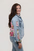 Image of AZI Embellished Denim Jacket - Denim/Multicolor
