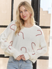 Image of Adora Candy Cane Appliqué Cropped Sweater - Off White