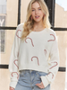 Image of Adora Candy Cane Appliqué Cropped Sweater - Off White
