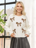 Image of Adora Leopard Bow Appliqué Sweater - Ivory