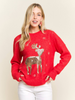 Image of Adora Sequin Reindeer Sweater - Red