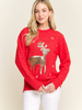Image of Adora Sequin Reindeer Sweater - Red