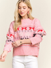 Image of Adora Reindeer & Bow Motif Sweater - Pink