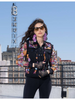 Image of Adore Apparel Denim Jacket with Floral Sequin Embroidery - Black/Pink