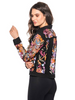 Image of Adore Apparel Denim Jacket with Floral Sequin Embroidery - Black/Pink