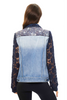 Image of Adore Apparel Floral Lace Denim Jacket - Blue