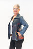Image of Adore Apparel Washable Faux Suede Abstract Print Jacket - Blue/Multicolor *Take an EXTRA 1/2 Off*