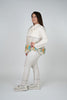 Image of Adore Apparel Floral Embroidered Mesh and Denim Peplum Jacket - White/Multicolor