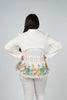 Image of Adore Apparel Floral Embroidered Mesh and Denim Peplum Jacket - White/Multicolor