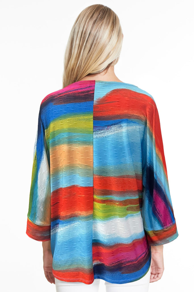 Ali Miles Side Tie Knit Blouse - Multicolor