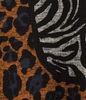 Image of Ali Miles Cowl Neck Animal Print 3/4 Sleeve Tunic - Skin Multi