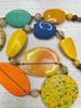 Image of Alisha.D Handmade Resin and Wood Adjustable Cord Necklace - Yellow