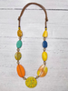 Image of Alisha.D Handmade Resin and Wood Adjustable Cord Necklace - Yellow