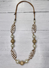 Image of Alisha.D Zebra and Pearl Adjustable Statement Necklace - Brown/Beige/White