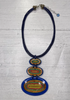 Image of Alisha.D Triple Oval Pendant Statement Necklace - Blue/Multicolor
