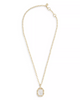 Image of Anabel Aram Bamboo with White Stone Pendant Necklace
