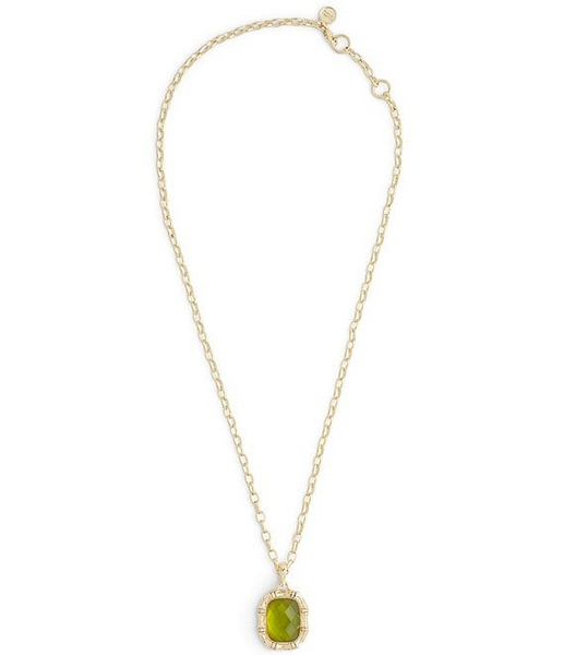 Anabel Aram Bamboo Peridot Stone Pendant Necklace