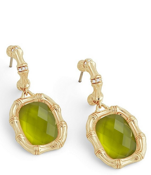 Anabel Aram Bamboo Peridot Stone Drop Earring