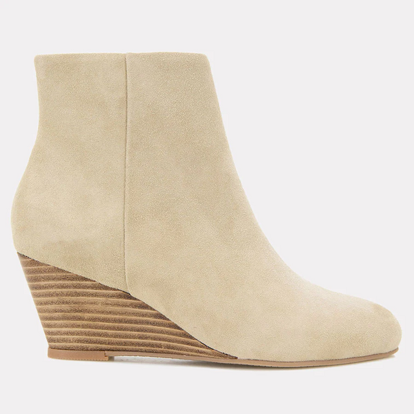 André Assous Kora Suede Wedge Bootie - Sesame *Take an EXTRA 25% Off*