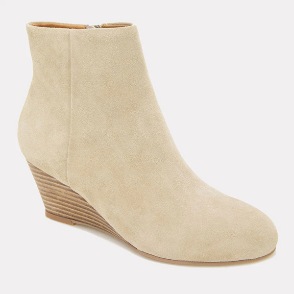 André Assous Kora Suede Wedge Bootie - Sesame