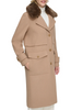 Image of Andrew Marc Olpae Faux Fur Collar Wool Blend Coat - Camel