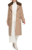 Image of Andrew Marc Olpae Faux Fur Collar Wool Blend Coat - Camel