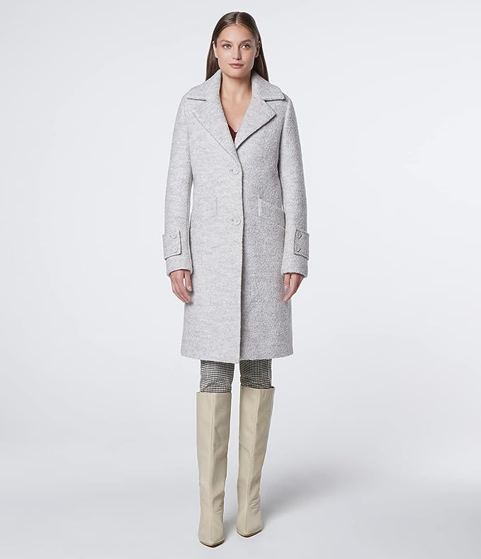 Pressed top bouclé coat