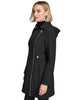 Image of Andrew Marc Saylor Hooded Asymmetrical Soft Shell Coat - Black