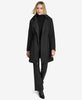 Image of Andrew Marc Saylor Hooded Asymmetrical Soft Shell Coat - Black