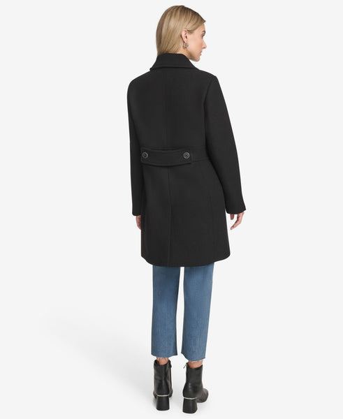 Andrew Marc Emmeline Tailored Fit Wool Blend Coat - Black