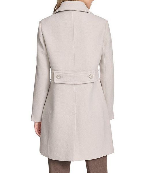 Andrew Marc Emmeline Tailored Fit Wool Blend Coat - Pearl