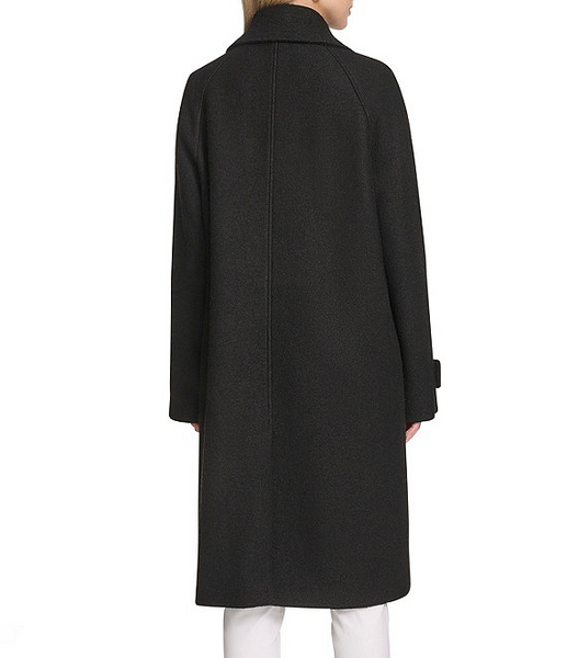 Andrew Marc Jupiter Wool Blend Balmaccan Coat - Black