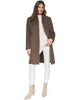 Image of Andrew Marc Addison Stand Collar Eyelash Wool Blend Coat - Truffle
