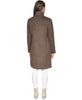 Image of Andrew Marc Addison Stand Collar Eyelash Wool Blend Coat - Truffle