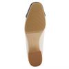 Image of Azura Angelinite Rose Ornament Detail Low Block Heel Slip On - Bone/Black