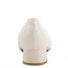 Image of Azura Angelinite Rose Ornament Detail Low Block Heel Slip On - Bone/Black
