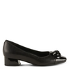 Image of Azura Angelinite Rose Ornament Detail Low Block Heel Slip On - Black