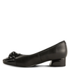 Image of Azura Angelinite Rose Ornament Detail Low Block Heel Slip On - Black