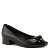 Image of Azura Angelinite Rose Ornament Detail Low Block Heel Slip On - Black