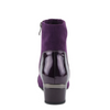 Image of Azura Mozza Patent Detail Side Zip Low Heel Boot - Purple
