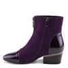 Image of Azura Mozza Patent Detail Side Zip Low Heel Boot - Purple