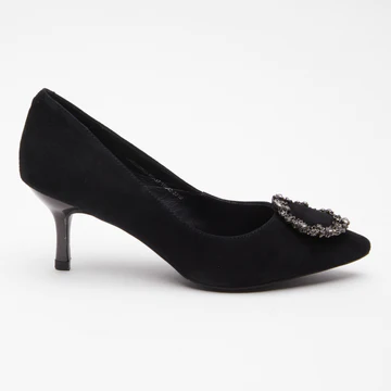 Azura Arousing Rhinestone Detail Stiletto Heel - Black