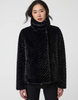 Image of Bernardo Echelon Faux Fur Coat - Black