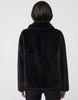 Image of Bernardo Echelon Faux Fur Coat - Black