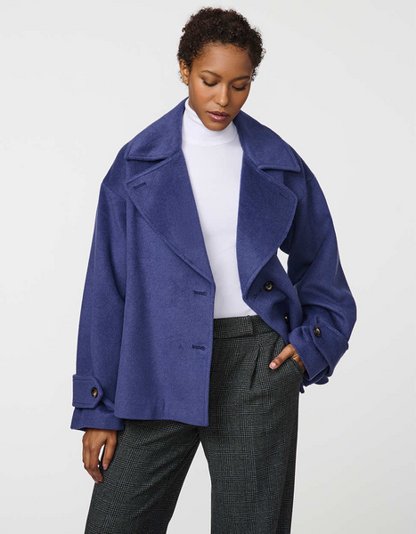 Bernardo Sutton Cropped Coat - Future Dusk