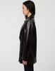 Image of Bernardo Langston Croc Embossed Vegan Leather Blazer - Brown