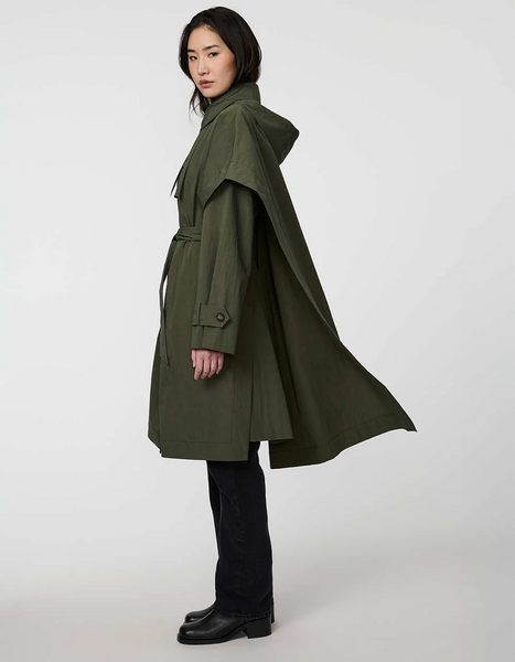 Bernardo Hawthorne 3-in-1 Cape Trench Coat - Olive