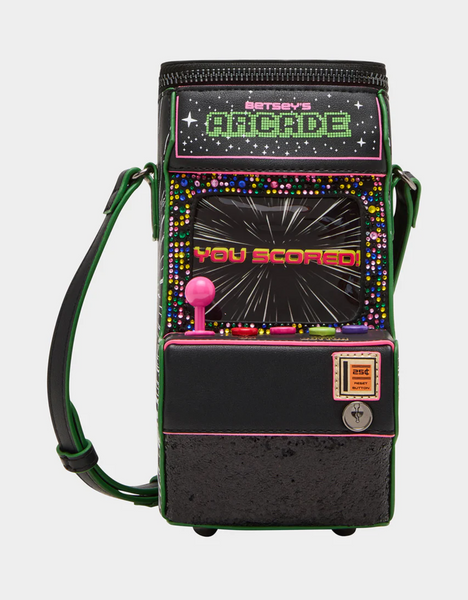 Betsey Johnson Kitsch Scored! Crossbody Bag - Black/Multicolor